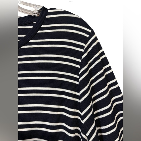 NWOT, Addition Elle, Plus-Size Wave-Patterned Striped Maxi Dress, 3X, Navy - Picture 6 of 10